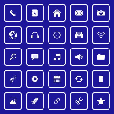 web icon set, contact us icon set, social media icon set vector sign symbol