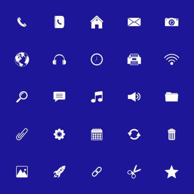 web icon set, contact us icon set, social media icon set vector sign symbol