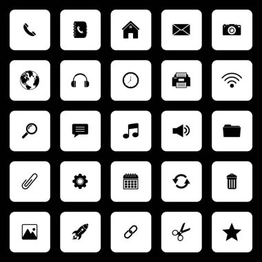 web icon set, contact us icon set, social media icon set vector sign symbol