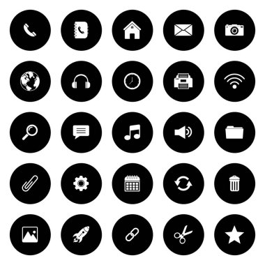 web icon set, contact us icon set, social media icon set vector sign symbol