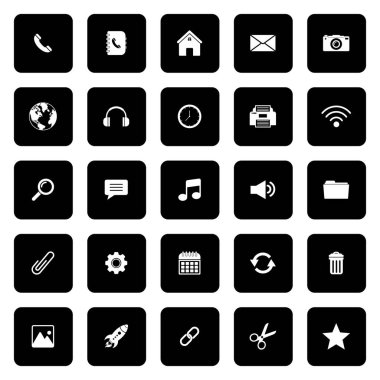 web icon set, contact us icon set, social media icon set vector sign symbol