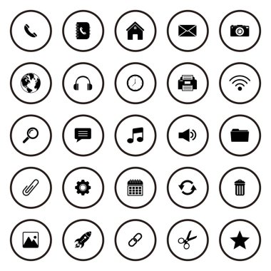 web icon set, contact us icon set, social media icon set vector sign symbol