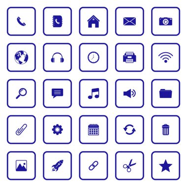 web icon set, contact us icon set, social media icon set vector sign symbol