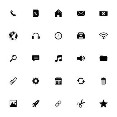 web icon set, contact us icon set, social media icon set vector sign symbol