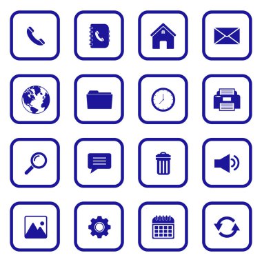 web icon set, contact us icon set, social media icon set vector sign symbol