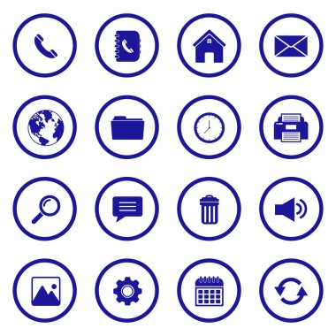 web icon set, contact us icon set, social media icon set vector sign symbol