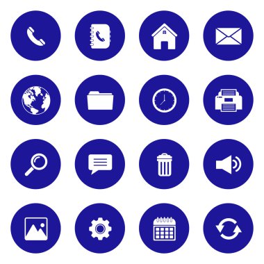 web icon set, contact us icon set, social media icon set vector sign symbol