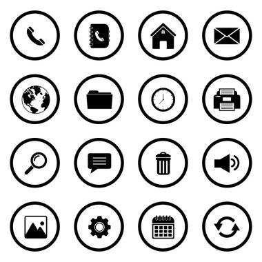 web icon set, contact us icon set, social media icon set vector sign symbol