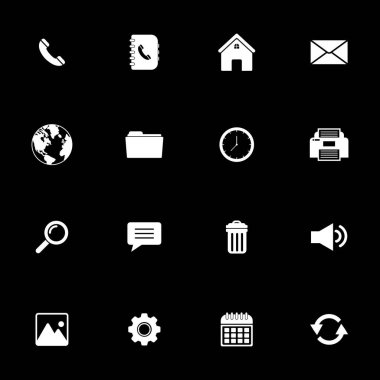 web icon set, contact us icon set, social media icon set vector sign symbol