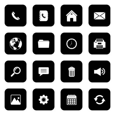 web icon set, contact us icon set, social media icon set vector sign symbol