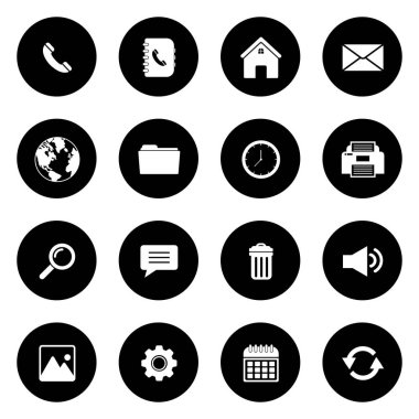 web icon set, contact us icon set, social media icon set vector sign symbol