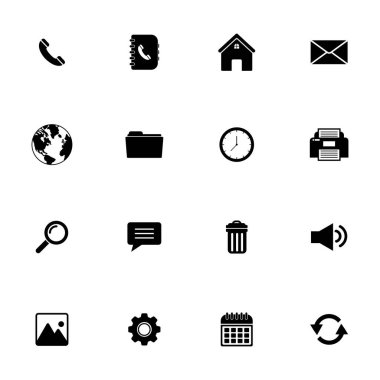 web icon set, contact us icon set, social media icon set vector sign symbol