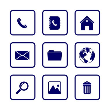web icon set, contact us icon set, social media icon set vector sign symbol