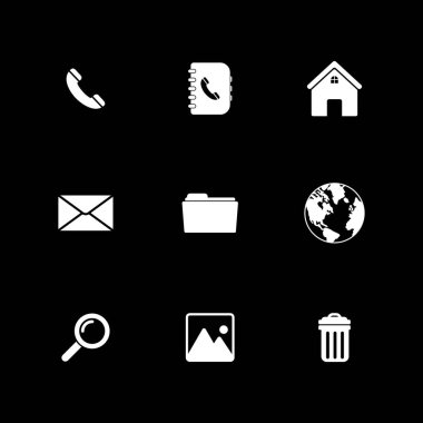 web icon set, contact us icon set, social media icon set vector sign symbol