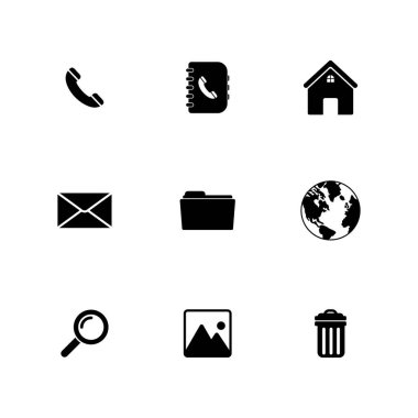 web icon set, contact us icon set, social media icon set vector sign symbol