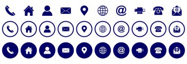web icon set, contact us icon set, social media icon set vector sign symbol