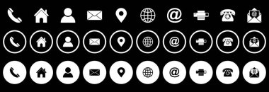web icon set, contact us icon set, social media icon set vector sign symbol