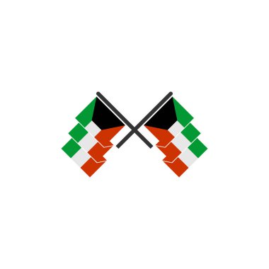 Kuwait flag icon set, Kuwait independence day icon set vector sign symbol