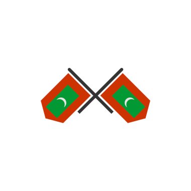 Maldives flags icon set, Maldives independence day icon set vector sign symbol