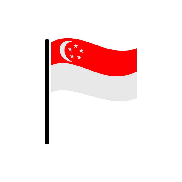 Singapur Bayrak Simgesi Seti Singapur Bağımsızlık Günü Simgesi Vektör Işareti Stok Illüstrasyon