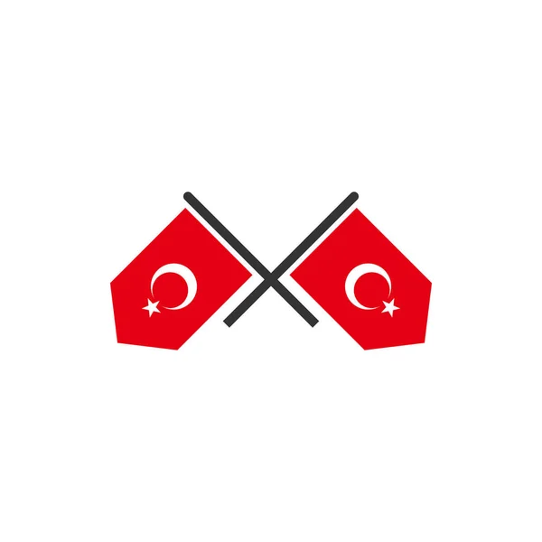 Turkey Flags Icon Set Turkey Independence Day Icon Set Vector — Stockvector