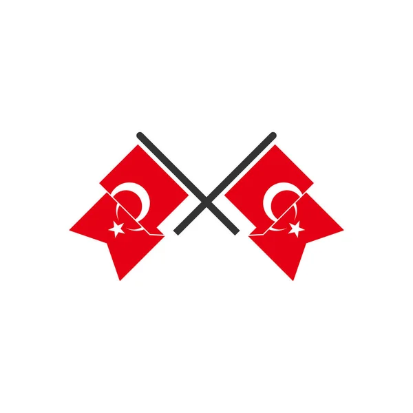Turkey Flags Icon Set Turkey Independence Day Icon Set Vector — Archivo Imágenes Vectoriales