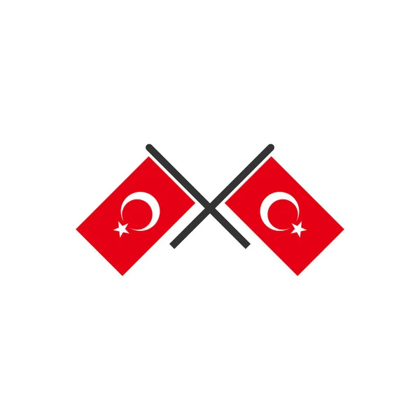 Набор Иконок Флагами Турции Символ Дня Независимости Турции — стоковый вектор