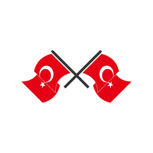 トルコフラグアイコンセット トルコ独立記念日アイコンセットベクトル記号 — ストックベクタ