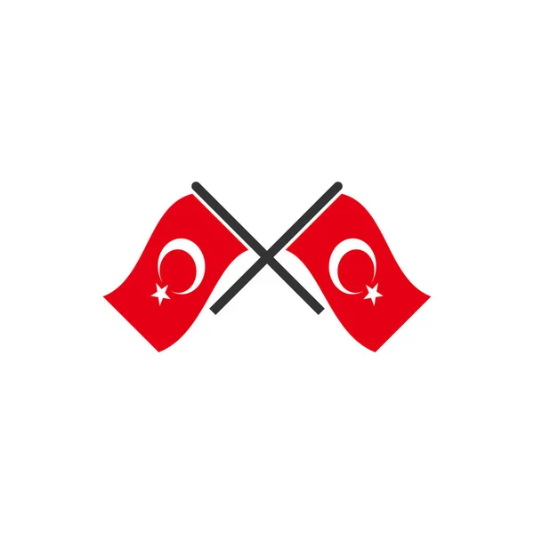 Conjunto Ícones Bandeiras Turquia Ícone Dia Independência Turquia Definido Símbolo — Vetor de Stock