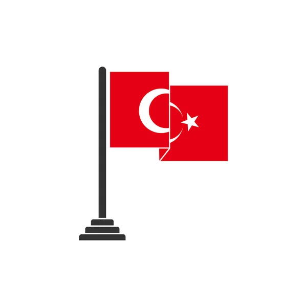 Turquie Drapeaux Icône Ensemble Turquie Indépendance Jour Icône Ensemble Vecteur — Image vectorielle