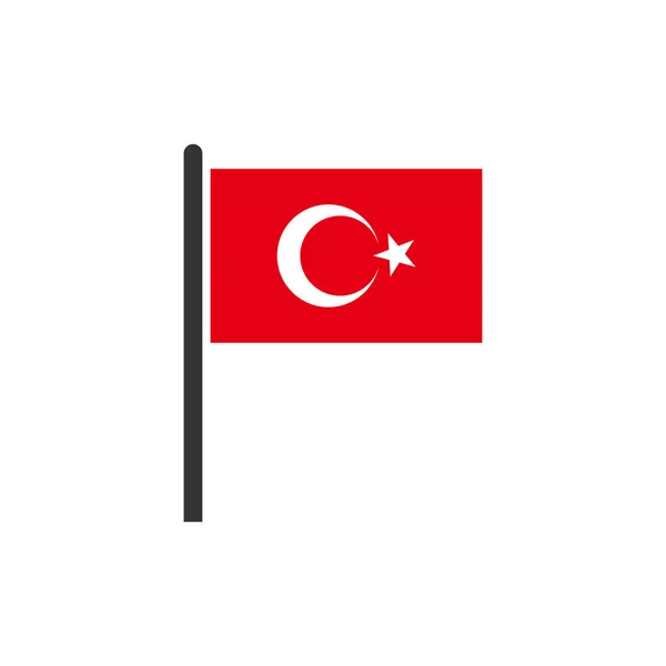 トルコフラグアイコンセット トルコ独立記念日アイコンセットベクトル記号 — ストックベクタ