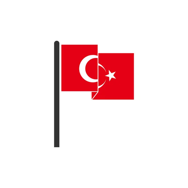Conjunto Ícones Bandeiras Turquia Ícone Dia Independência Turquia Definido Símbolo — Vetor de Stock