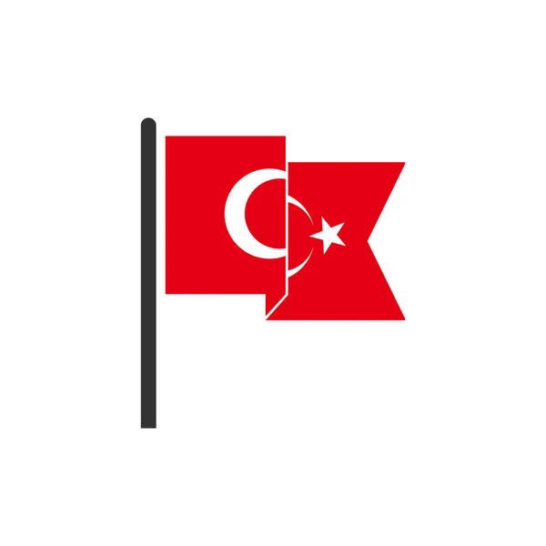 Turkey Flags Icon Set Turkey Independence Day Icon Set Vector — Stockový vektor
