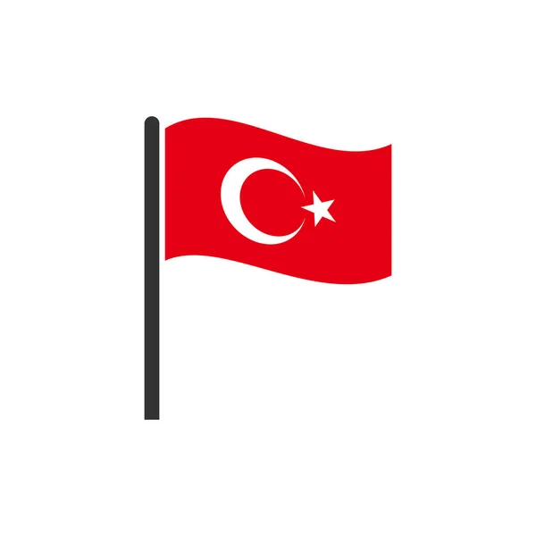 Ikon Bendera Turki Ditetapkan Ikon Hari Kemerdekaan Turki Set Simbol - Stok Vektor