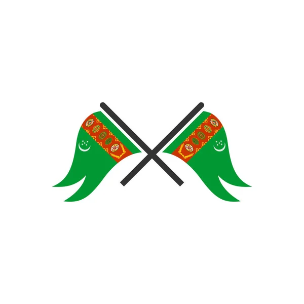 Türkmenistan Bayrak Simgesi Seti Türkmenistan Bağımsızlık Günü Simgesi Belirlendi — Stok Vektör