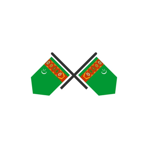 Turkmenistán Banderas Icono Conjunto Turkmenistán Independencia Día Icono Conjunto Vector — Archivo Imágenes Vectoriales