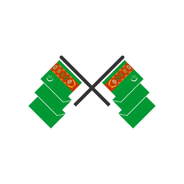Turkmenistan Flags Icon Set Turkmenistan Independence Day Icon Set Vector — ストックベクタ