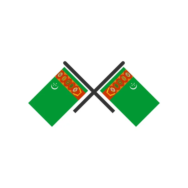 Turkmenistan Flags Icon Set Turkmenistan Independence Day Icon Set Vector — Vetor de Stock