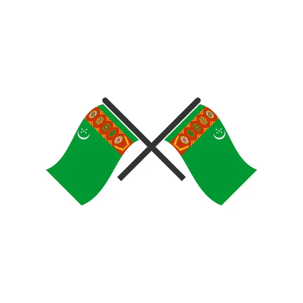 Turkmenistan Flags Icon Set Turkmenistan Independence Day Icon Set Vector — Stock vektor