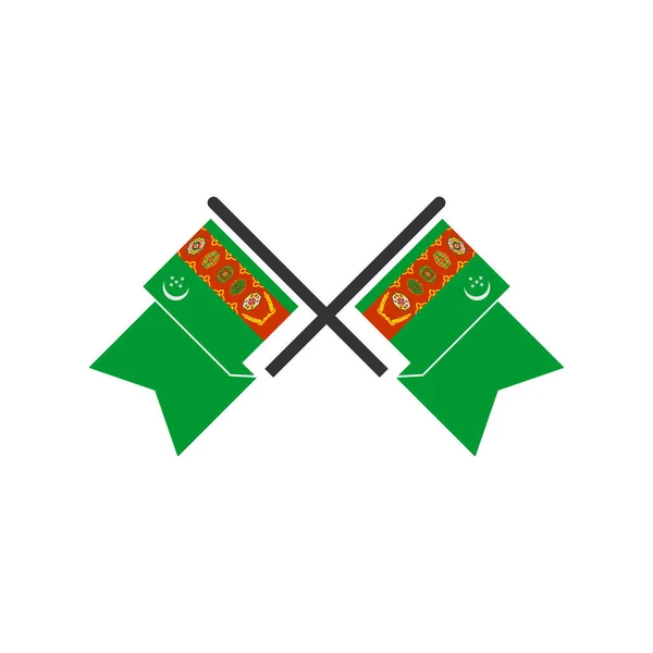Ensemble Icônes Des Drapeaux Turkménistan Ensemble Icônes Jour Indépendance Turkménistan — Image vectorielle