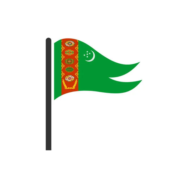Набор Значков Флагов Туркменистана Символ Дня Независимости Туркменистана — стоковый вектор