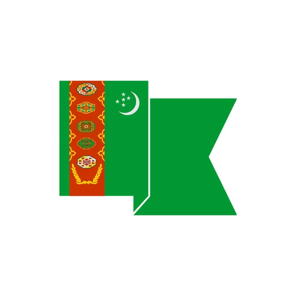 Turkmenistan Flaggen Symbol Gesetzt Turkmenistan Unabhängigkeitstag Symbol Gesetzt Vektor Zeichen — Stockvektor