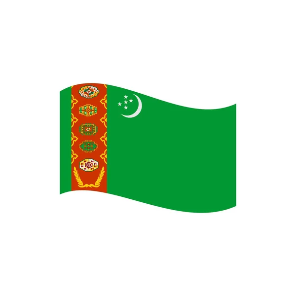 Turkmenistán Banderas Icono Conjunto Turkmenistán Independencia Día Icono Conjunto Vector — Archivo Imágenes Vectoriales
