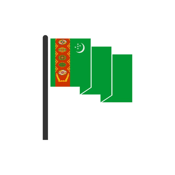 Набор Значков Флагов Туркменистана Символ Дня Независимости Туркменистана — стоковый вектор