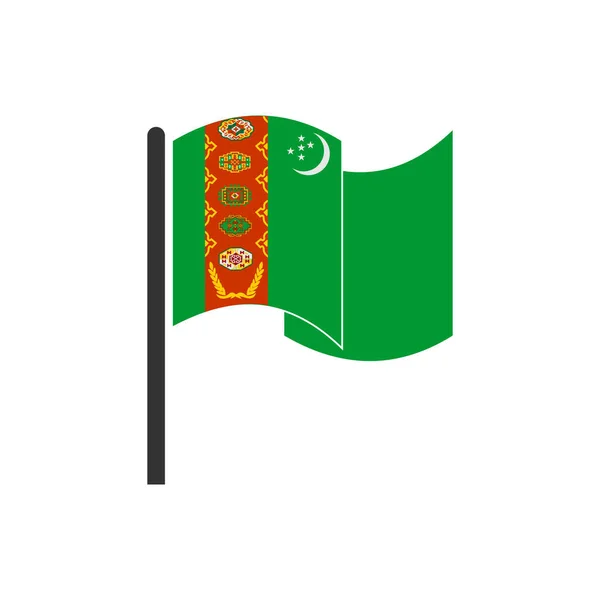 Turkmenistan Flagi Zestaw Ikon Ikona Dzień Niepodległości Turkmenistan Ustawić Symbol — Wektor stockowy