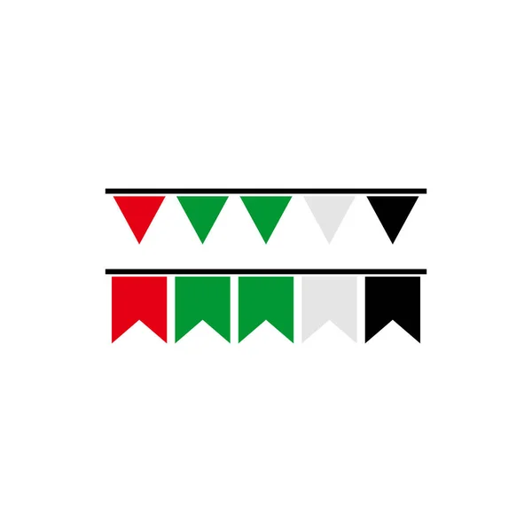 Förenade Arabemiratens Flaggor Ikon Set Förenade Arabemiraten Självständighet Dag Ikon — Stock vektor