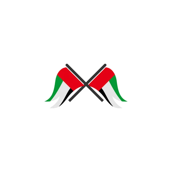 Набор Иконок Флагами Объединенных Арабских Эмиратов Символ Дня Независимости Объединенных — стоковый вектор