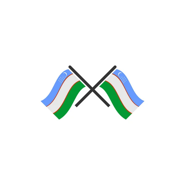 Набор Иконок Флагами Узбекистана Значок Дня Независимости Узбекистана — стоковый вектор