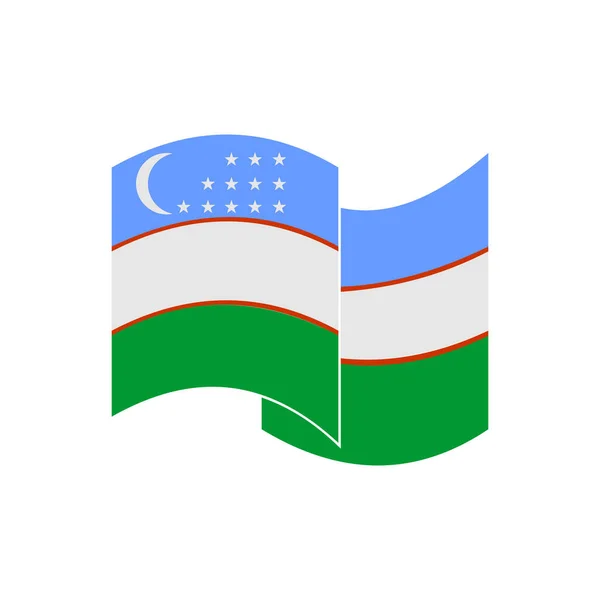 Özbekistan Bayrak Simgesi Seti Özbekistan Bağımsızlık Günü Simgesi Vektör Işareti — Stok Vektör
