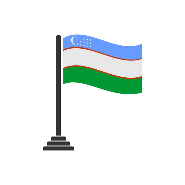 Набор Иконок Флагами Узбекистана Значок Дня Независимости Узбекистана — стоковый вектор